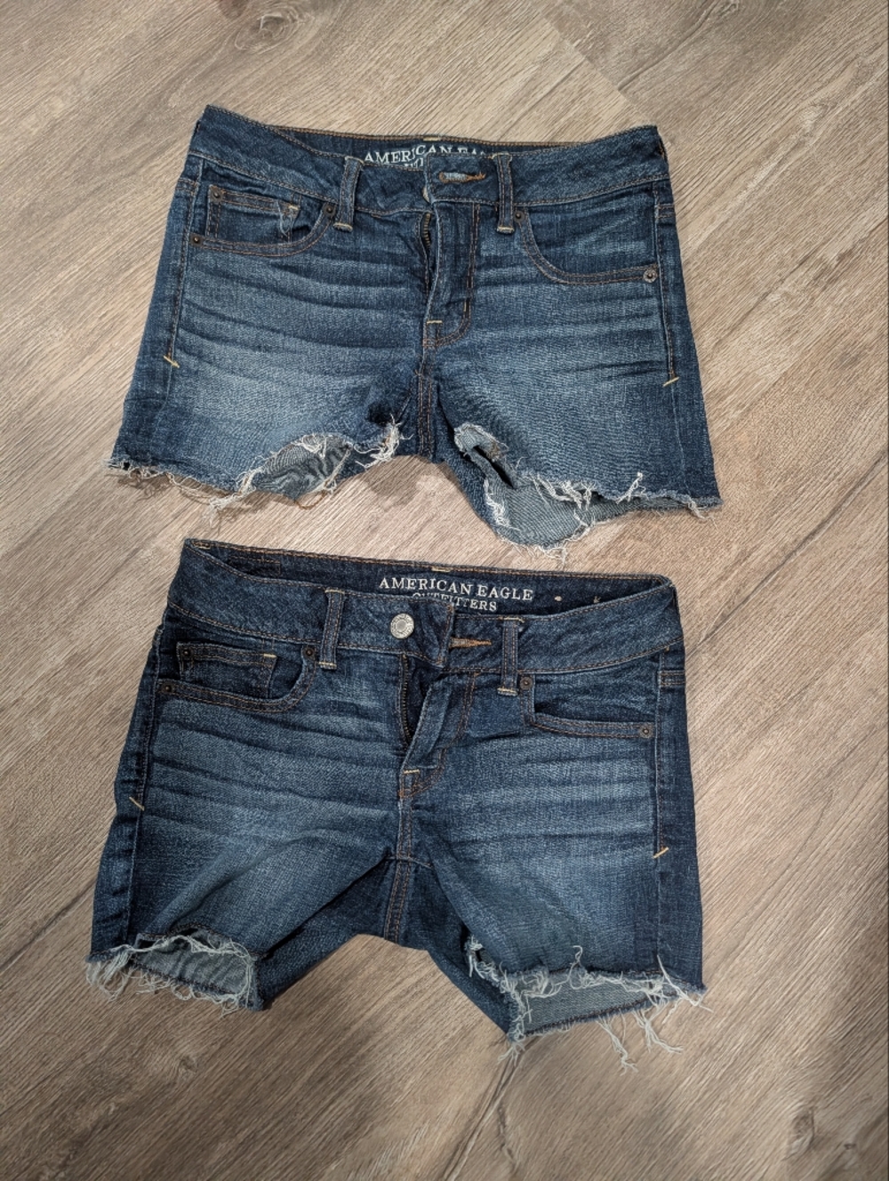 2 Pairs American Eagle Dark Wash Cutoff Denim Shorts